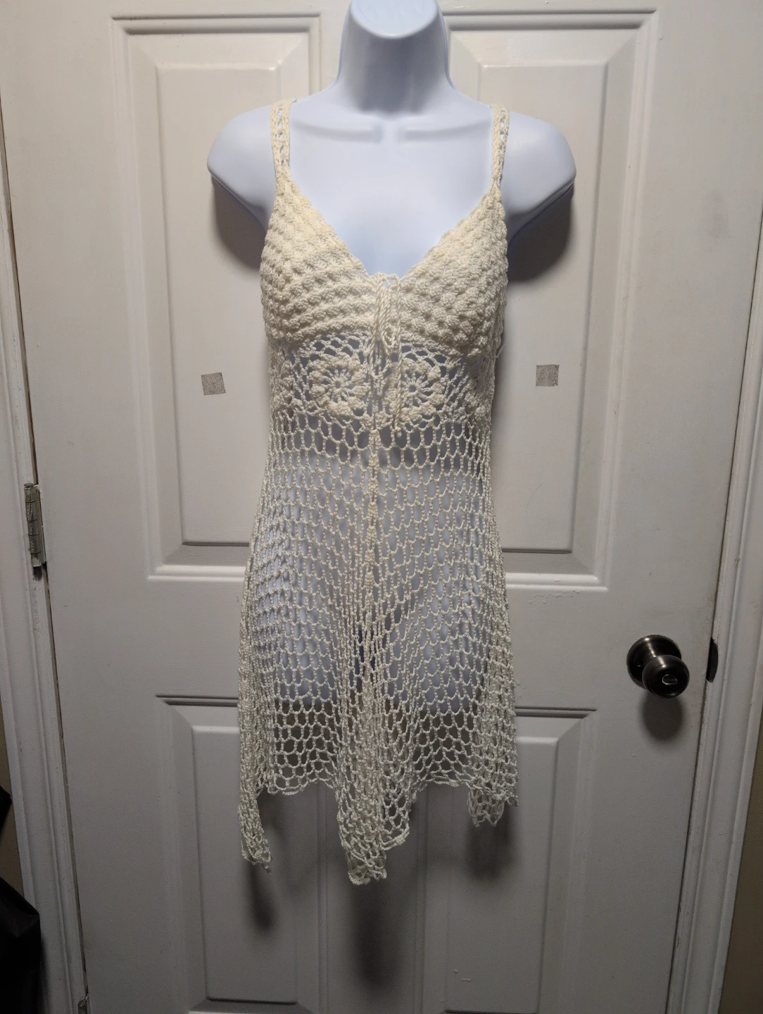 Cream Crochet Tunic Dress