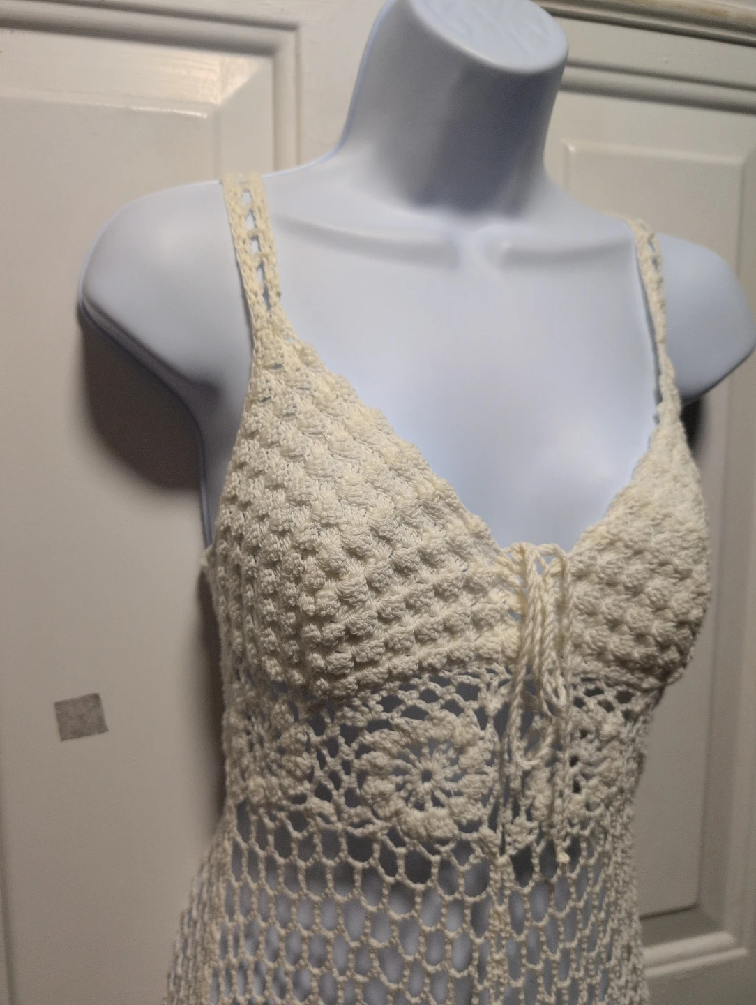 Cream Crochet Tunic Dress - photo 2
