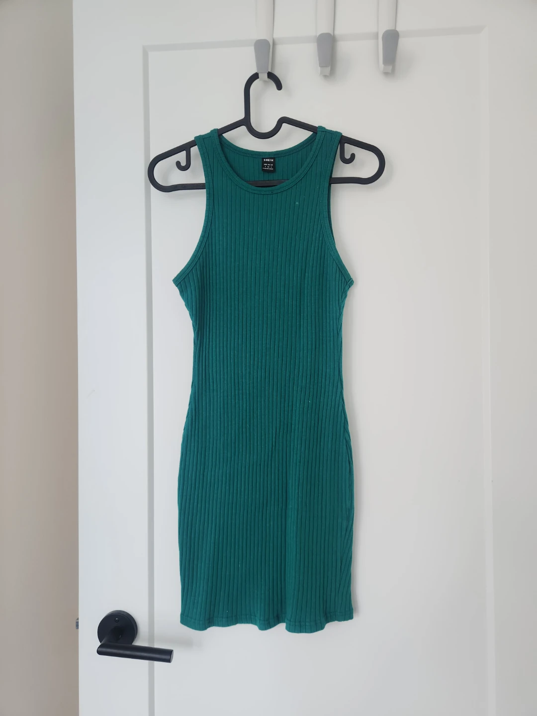 SHEIN Ribbed Knit Tank Dress - Green