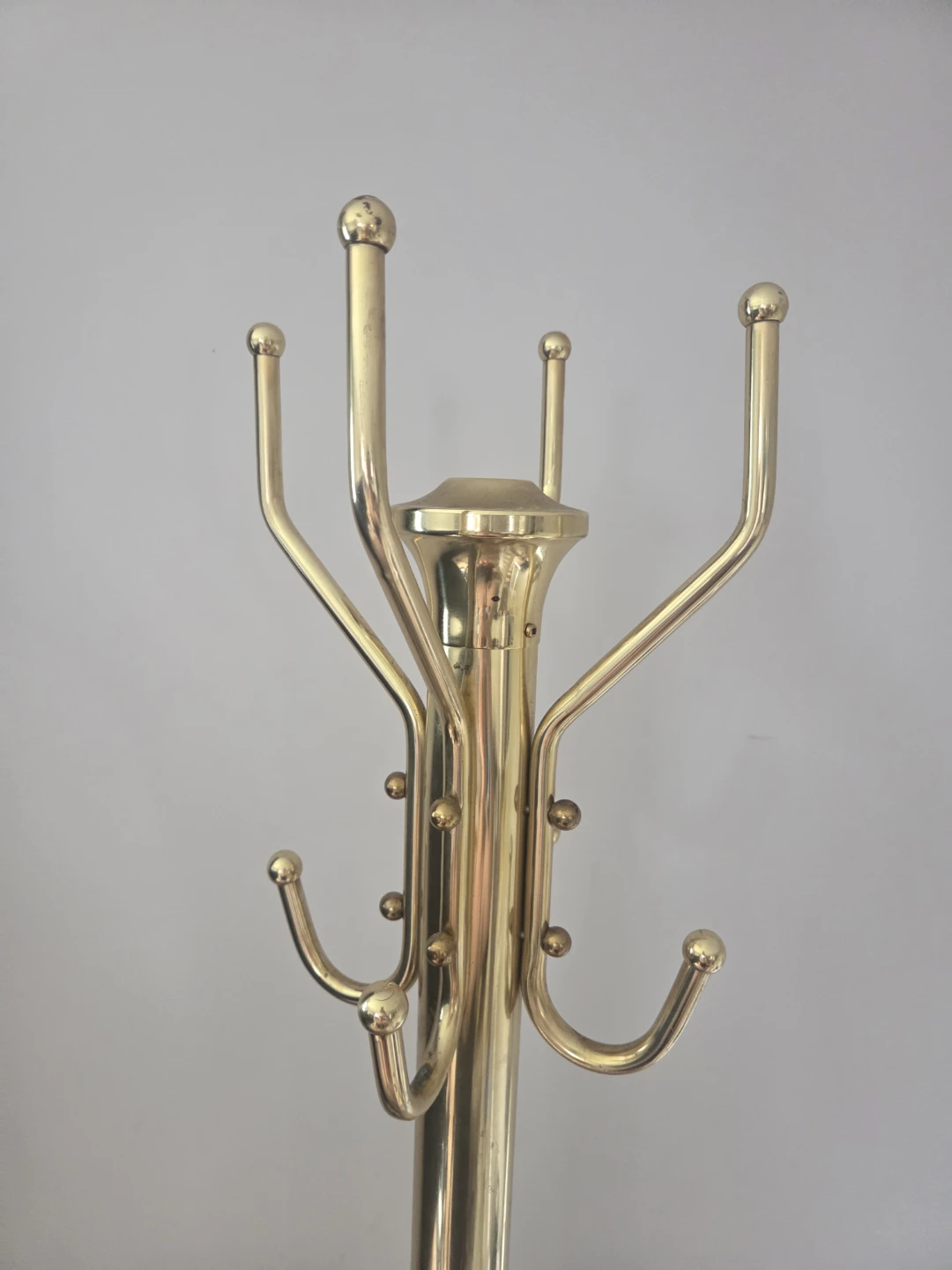 Gold Coat Rack with Basket