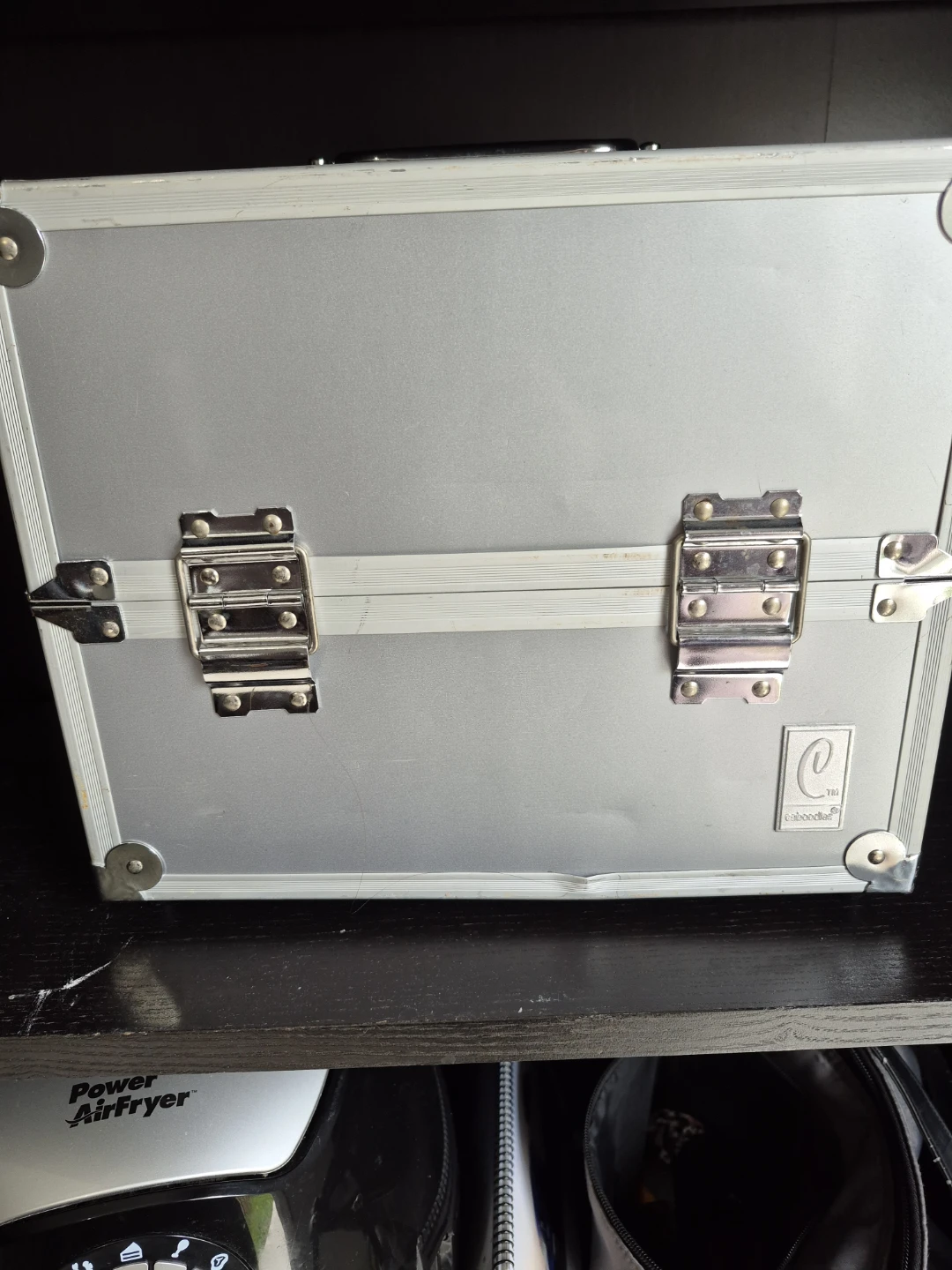 Silver Train Case / Makeup Organizer - photo 3