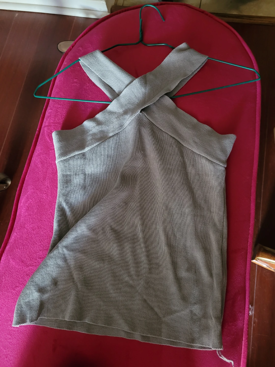 Grey Ribbed Halter Top