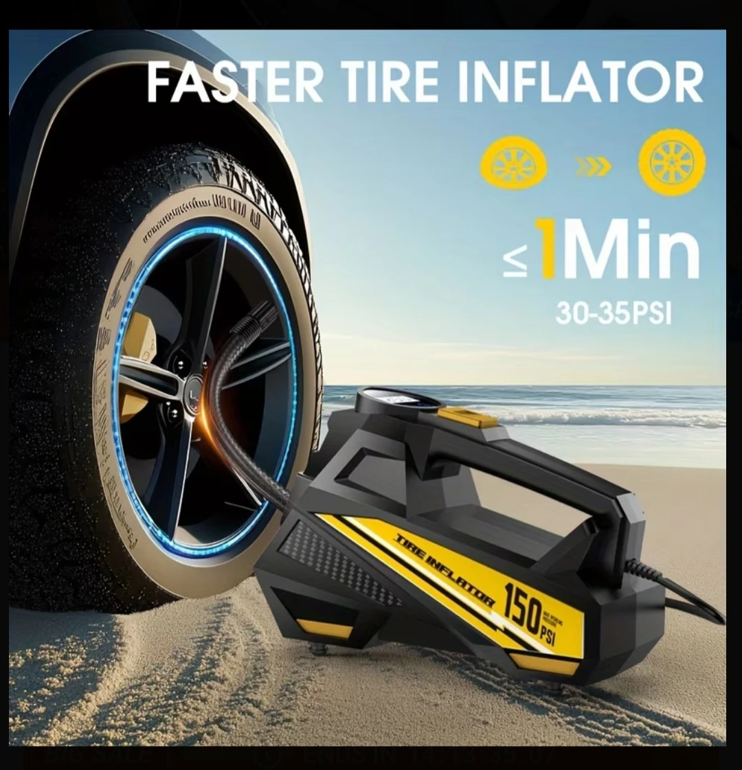 NEW Digital Air Pump Air Compressor Tire Pressure Tyre Pressure - photo 3