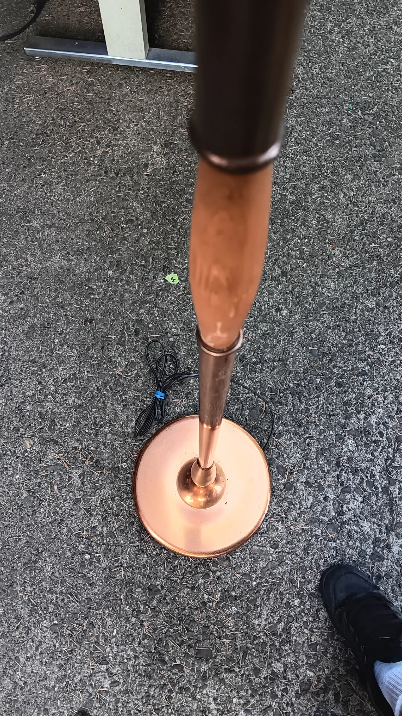 Vintage Copper Floor Lamp with Wood Accent - photo 5