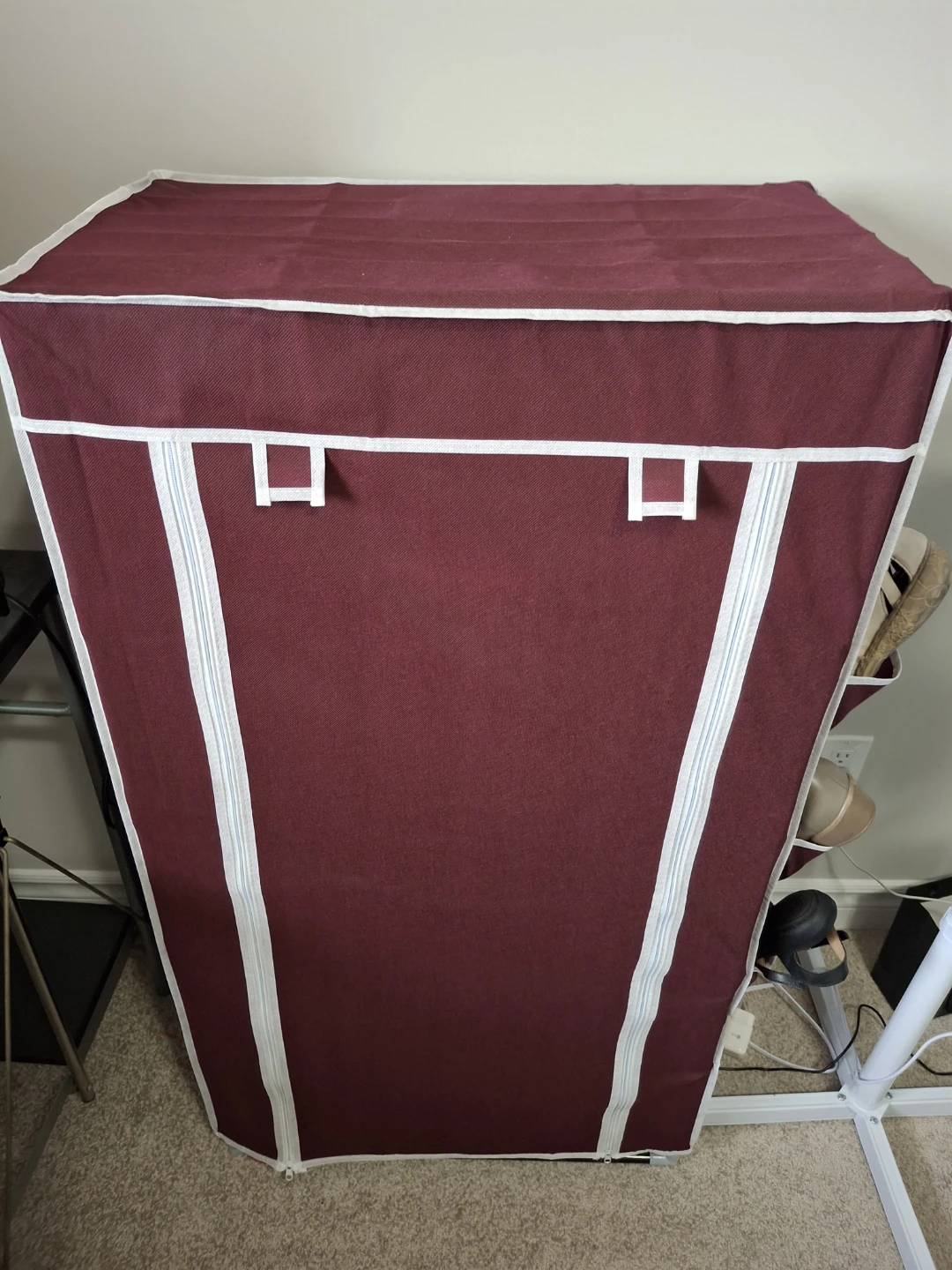 Maroon 5-Tier Fabric Shoe Rack Organizer