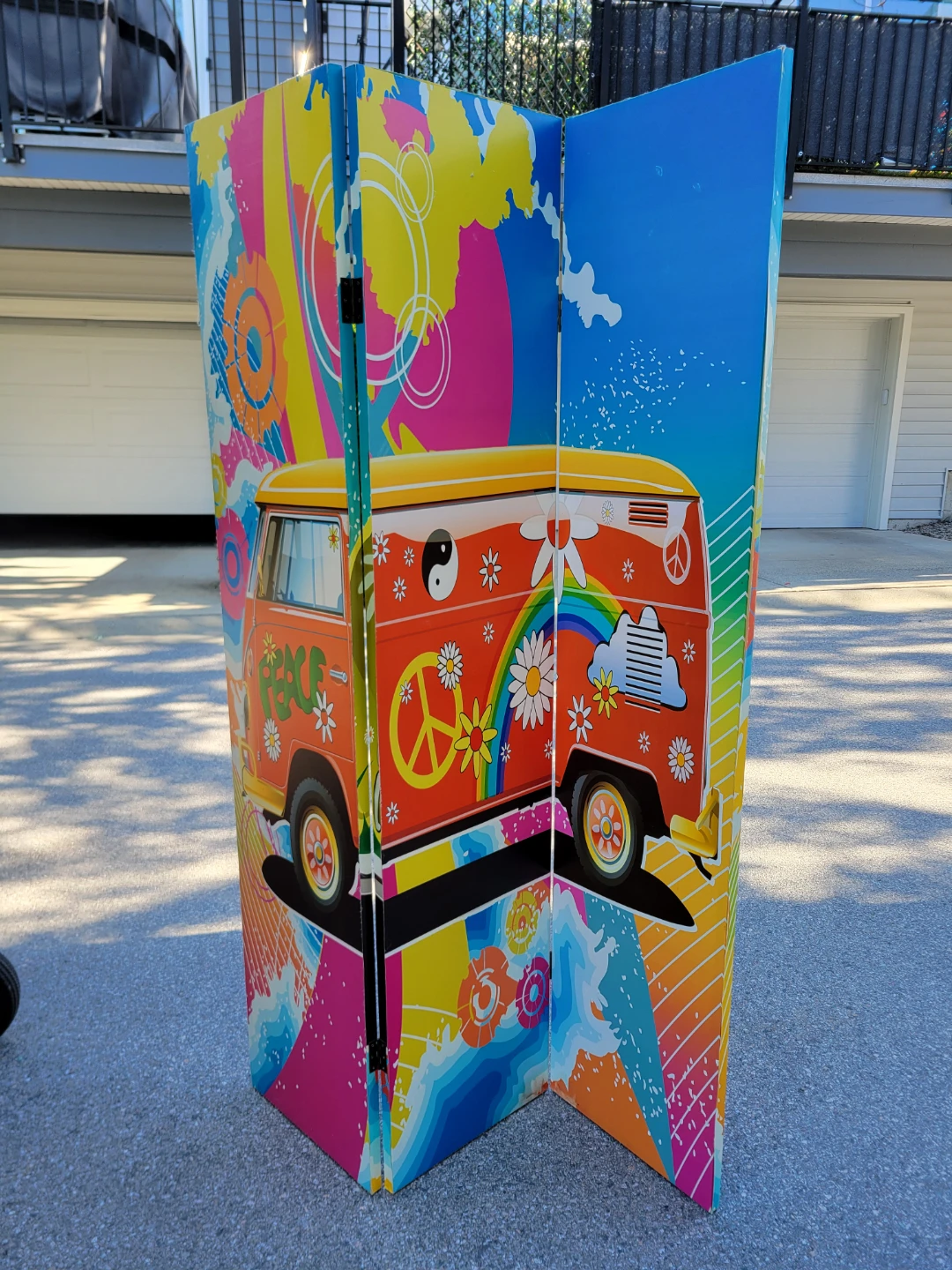 Retro VW Van & Beetle 3-Panel Room Divider – Double Sided! - photo 2
