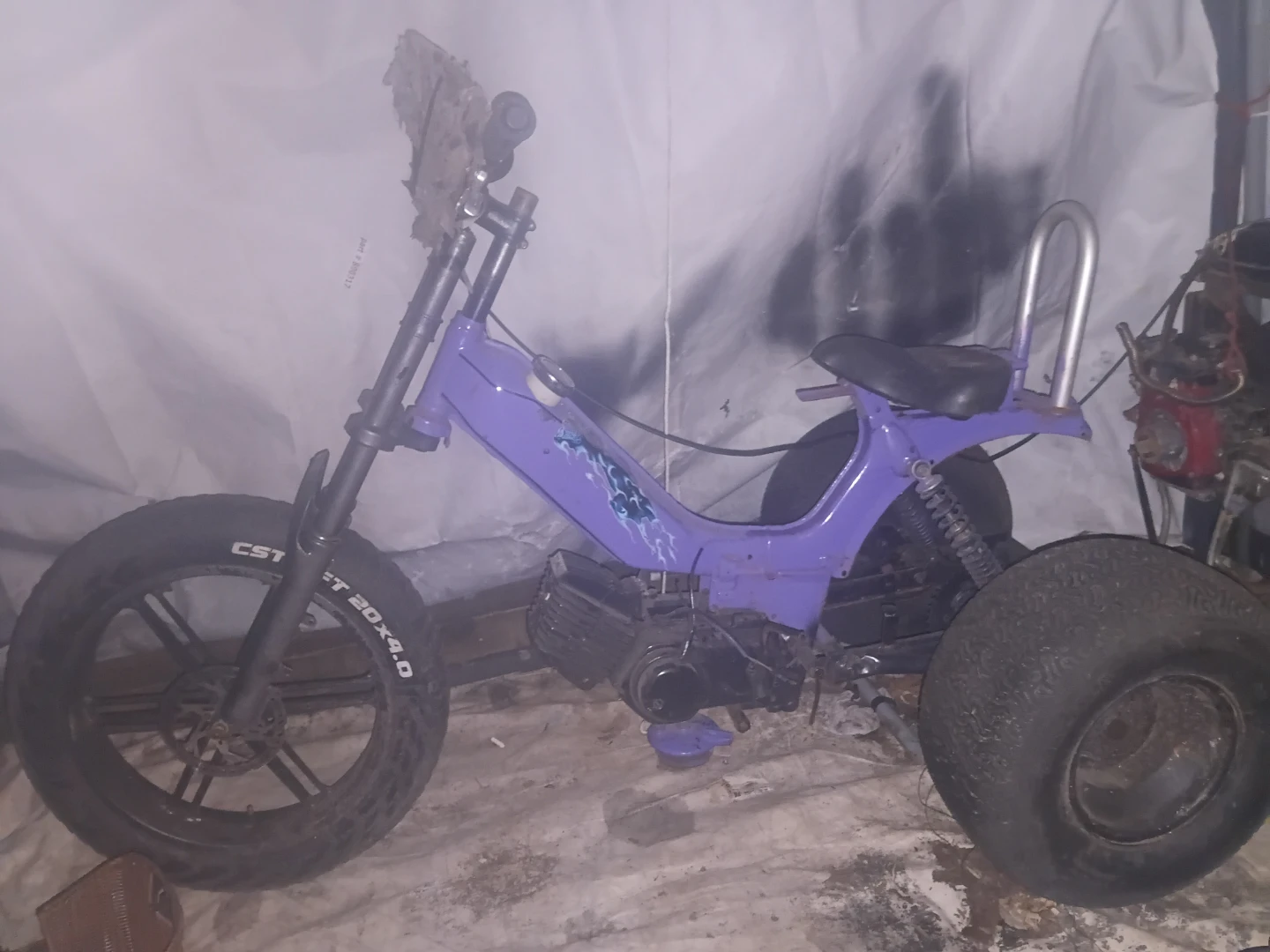 Purple Moped with Custom Tires - photo 2