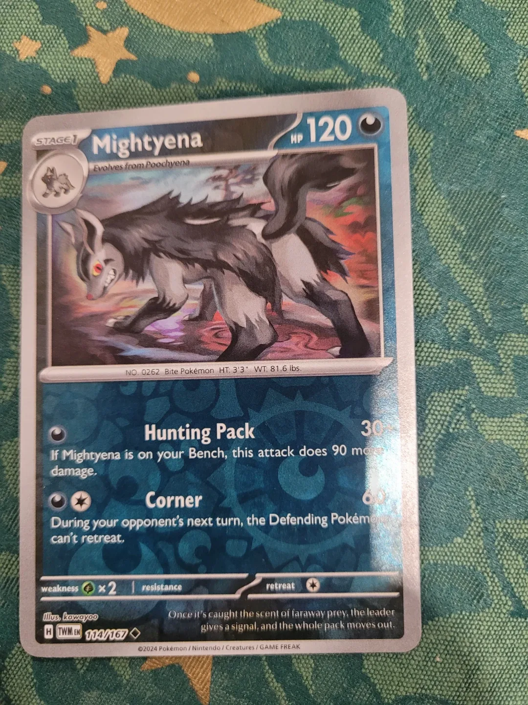 Reverse Holo Pokémon Card - Mightyena ⚽️
