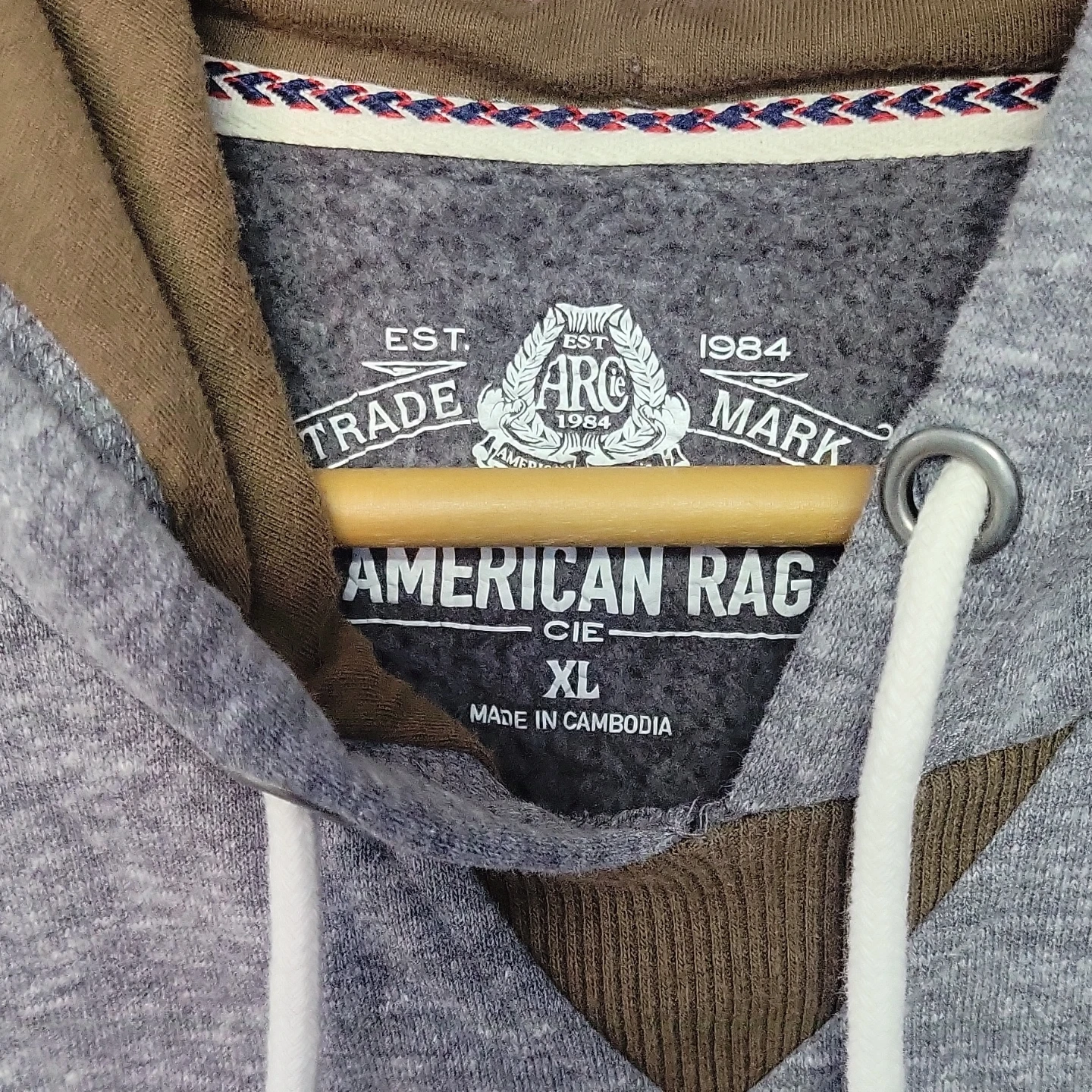 American Rag Cie Men's Hoodie XL Gray Camo Trim - photo 3