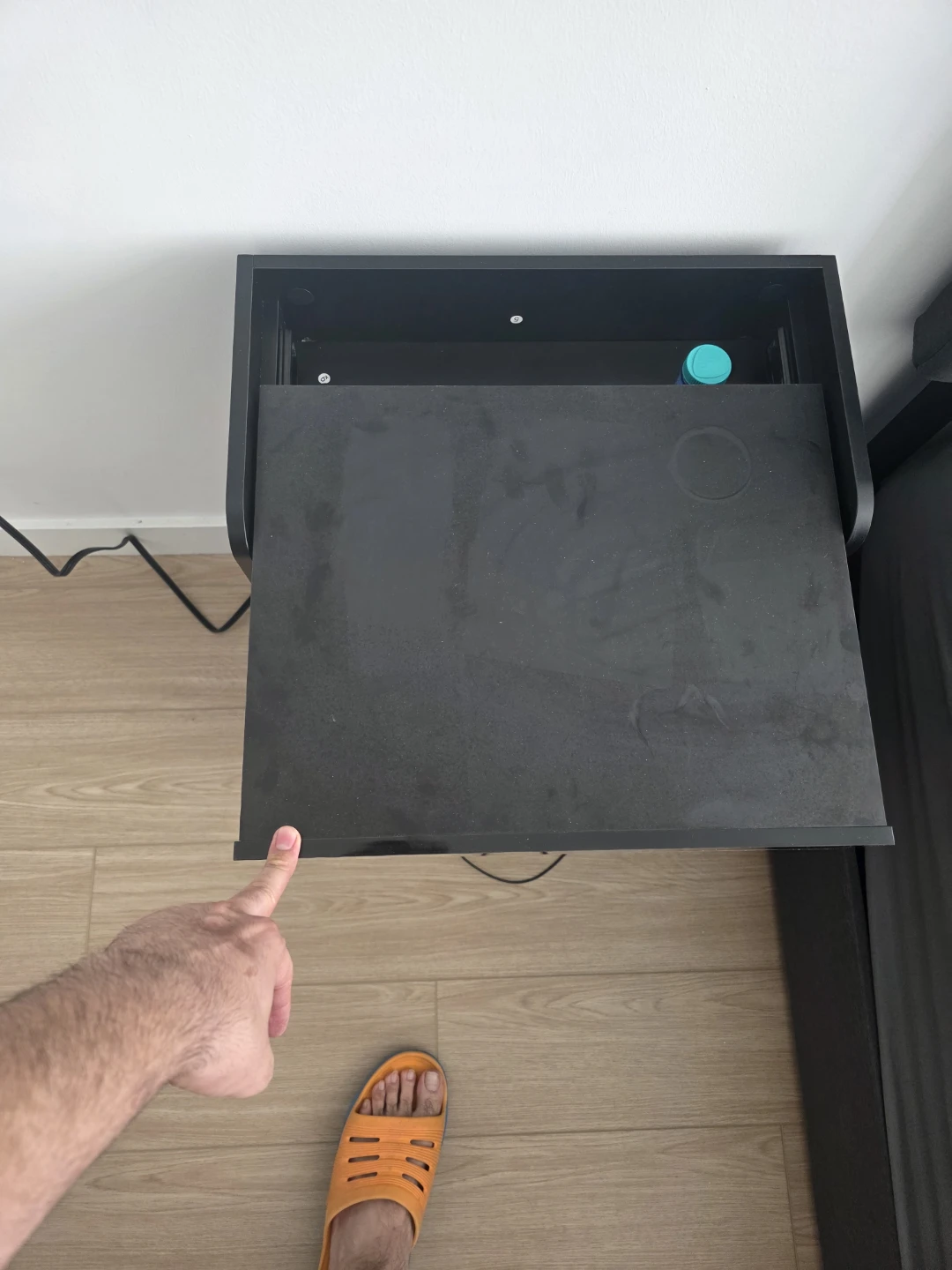Black Nightstand with 3 Drawers - photo 2