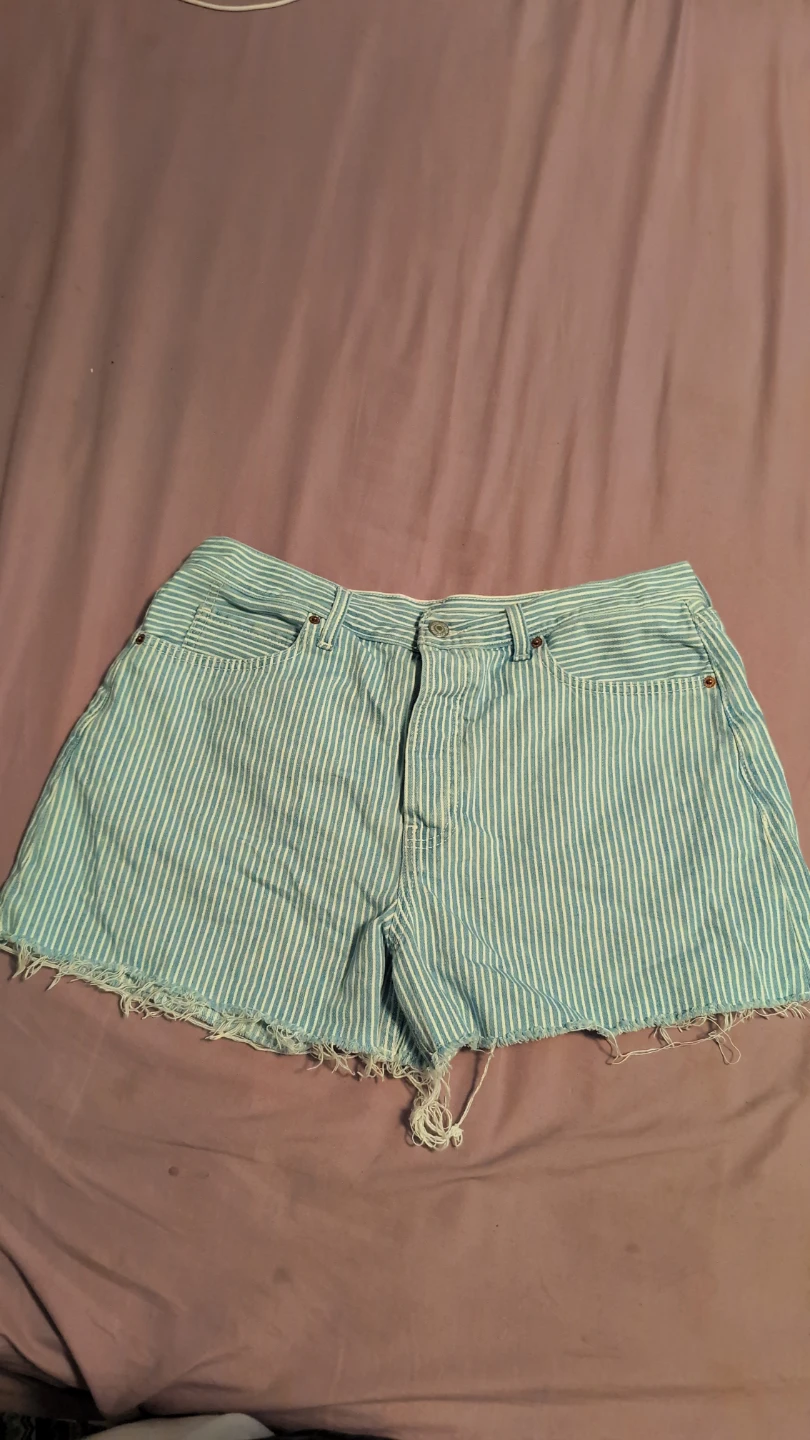 Women's Denim Shorts - Blue Stripe & Light Wash - photo 2