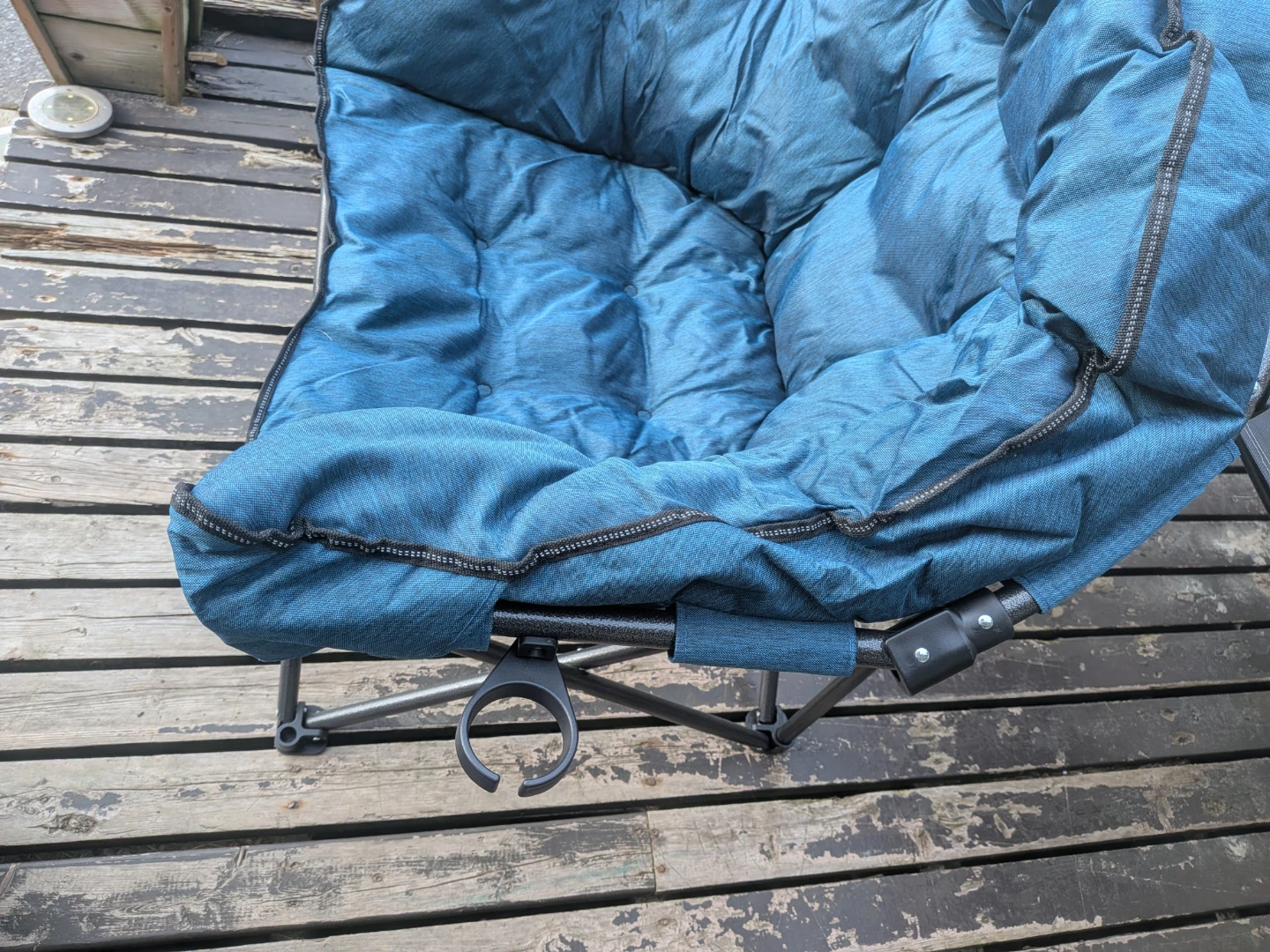 Blue Padded Folding Camp Chair with Cup Holder - photo 3