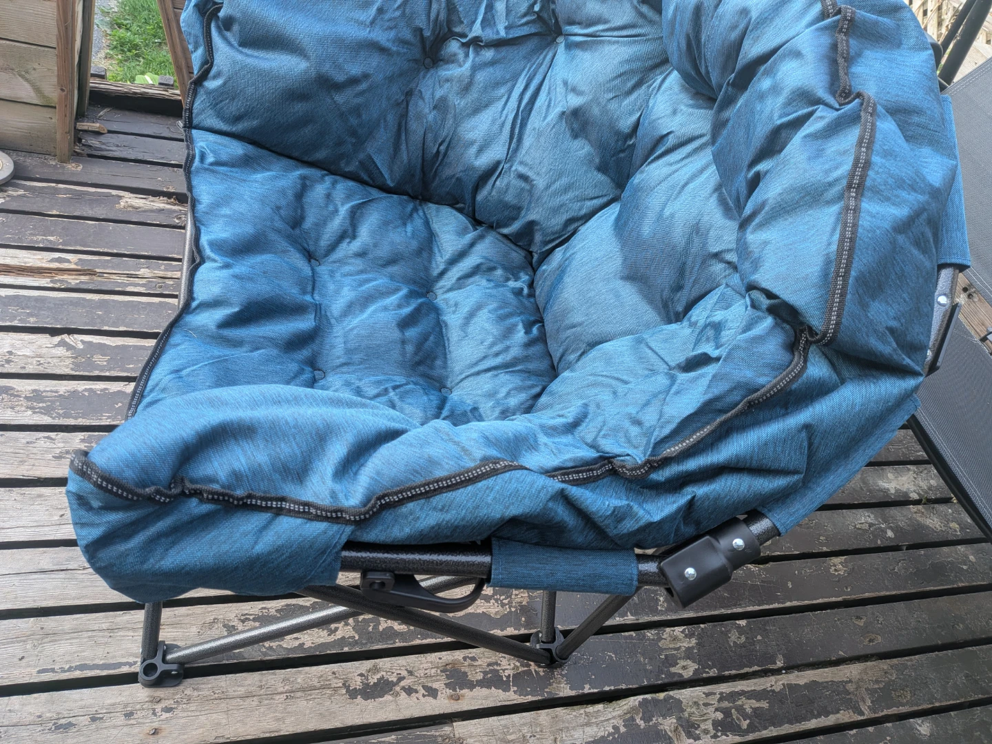 Blue Padded Folding Camp Chair with Cup Holder - photo 4
