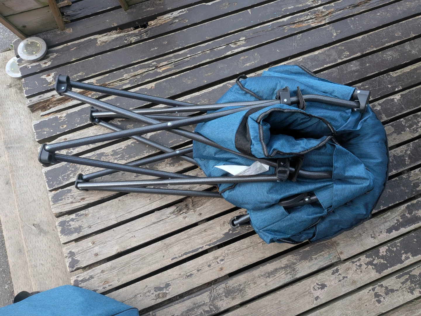 Blue Padded Folding Camp Chair with Cup Holder - photo 5