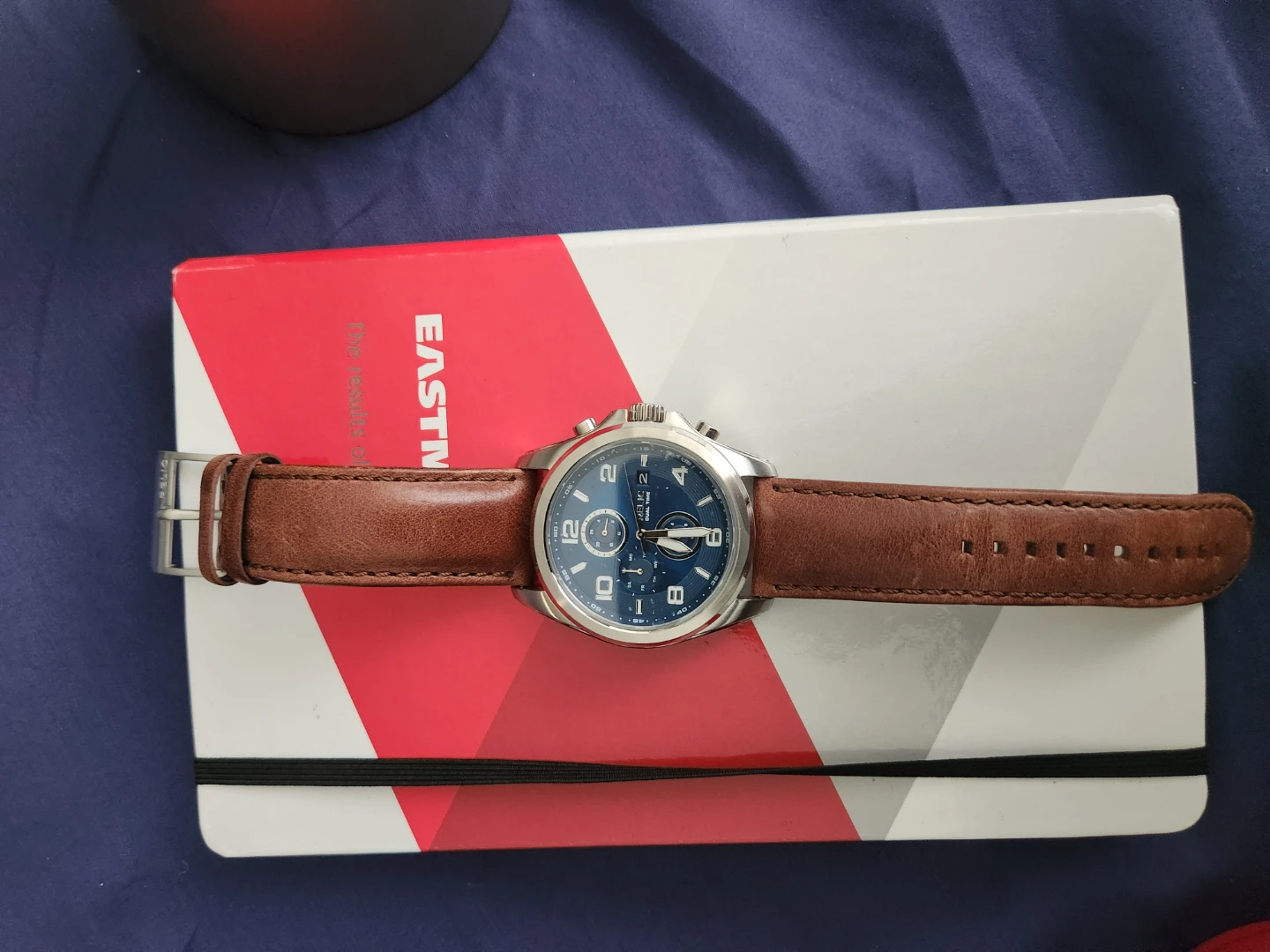 Relic Men's Blue Dual Time Leather Watch - photo 4