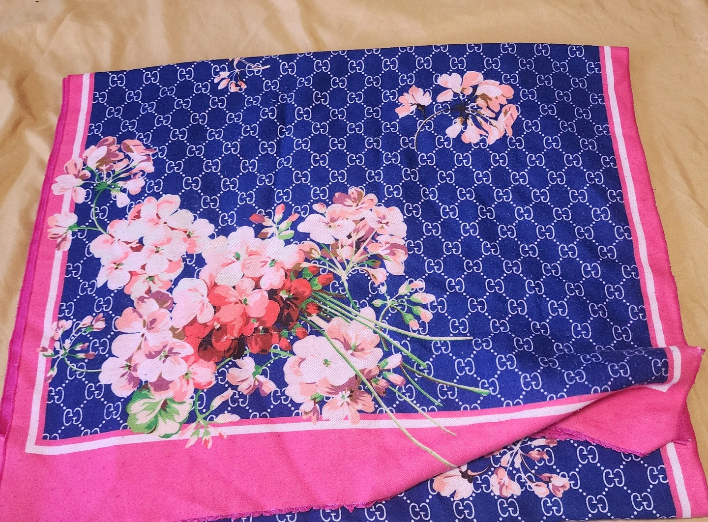 Print Scarf - Blue & Pink Floral