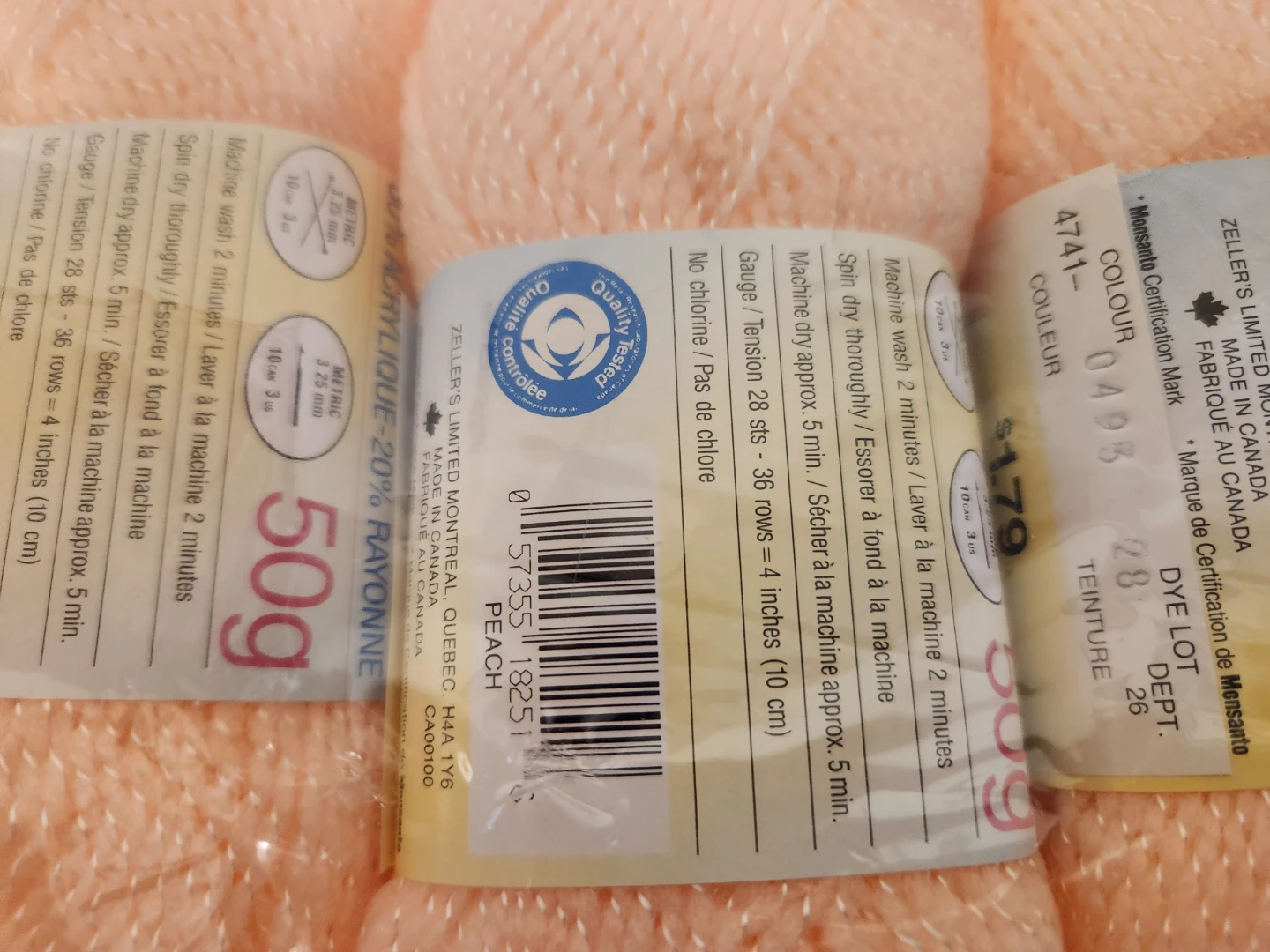 Peach Yarn 50g (Pack of 12) - photo 3