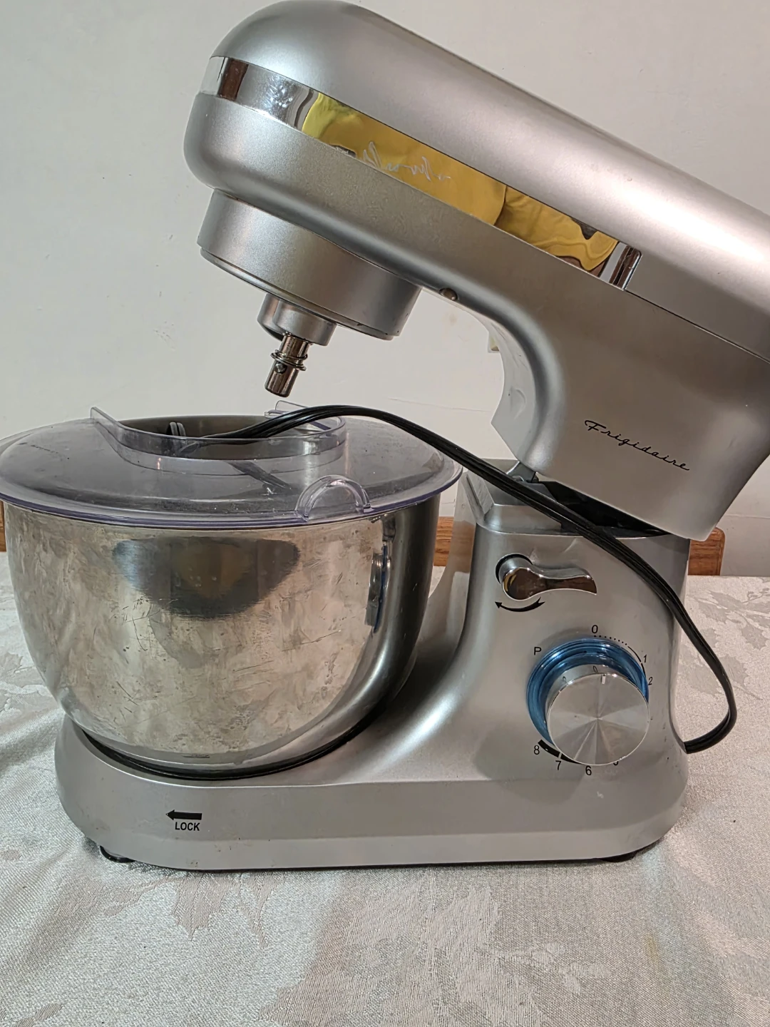 Silver Frigidaire Stand Mixer with Attachments