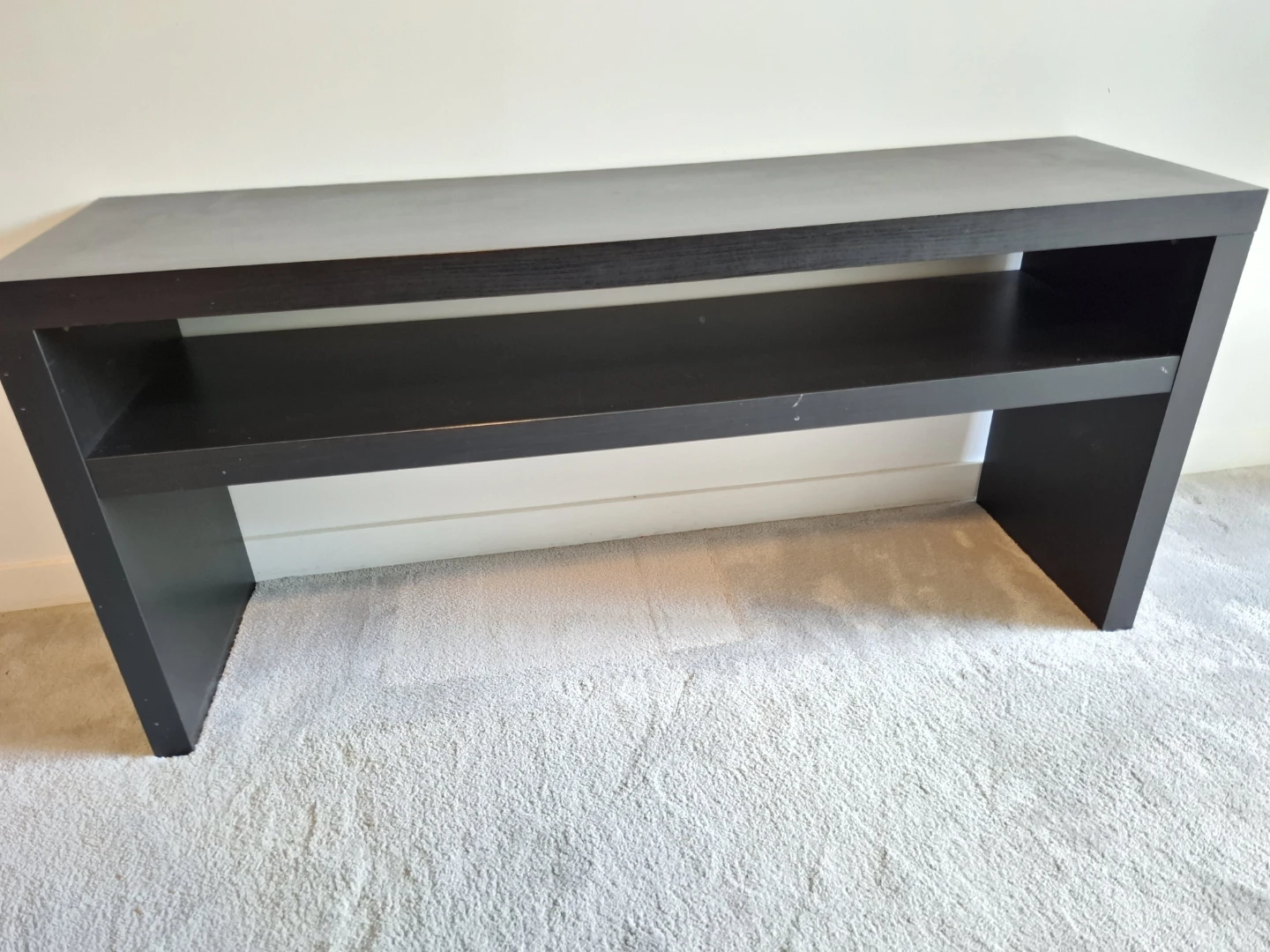 Ikea Dark Wood Console Table with Shelf - photo 2