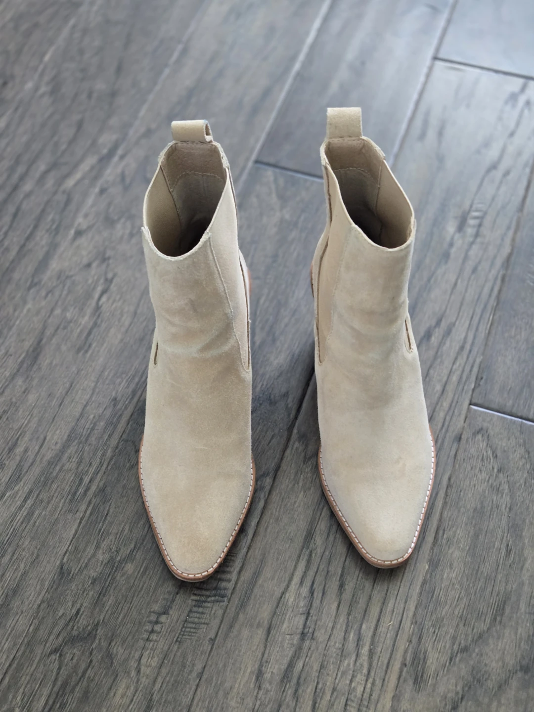 Tan Suede  western Ankle Boots - photo 2
