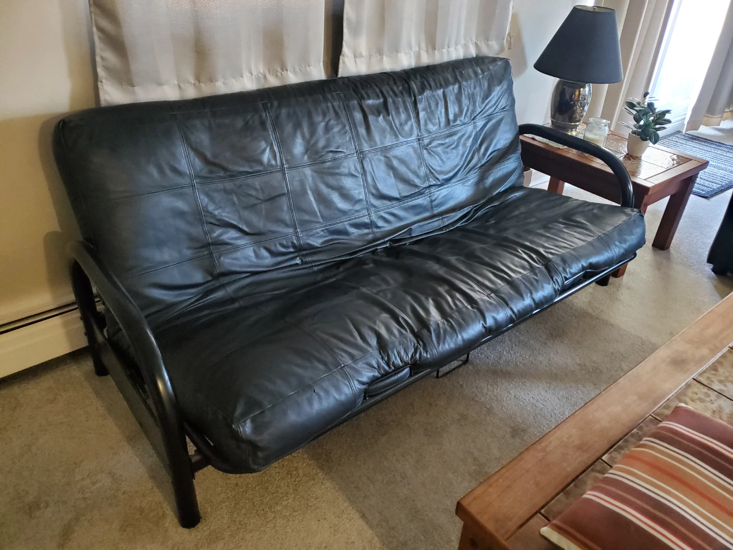 Leather futon