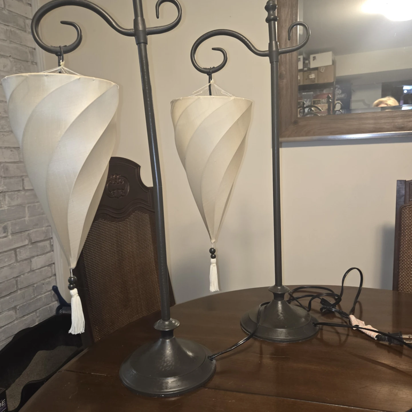Rare Pottery Barn Silk Shade Lamps, Set of 2, Discontinued