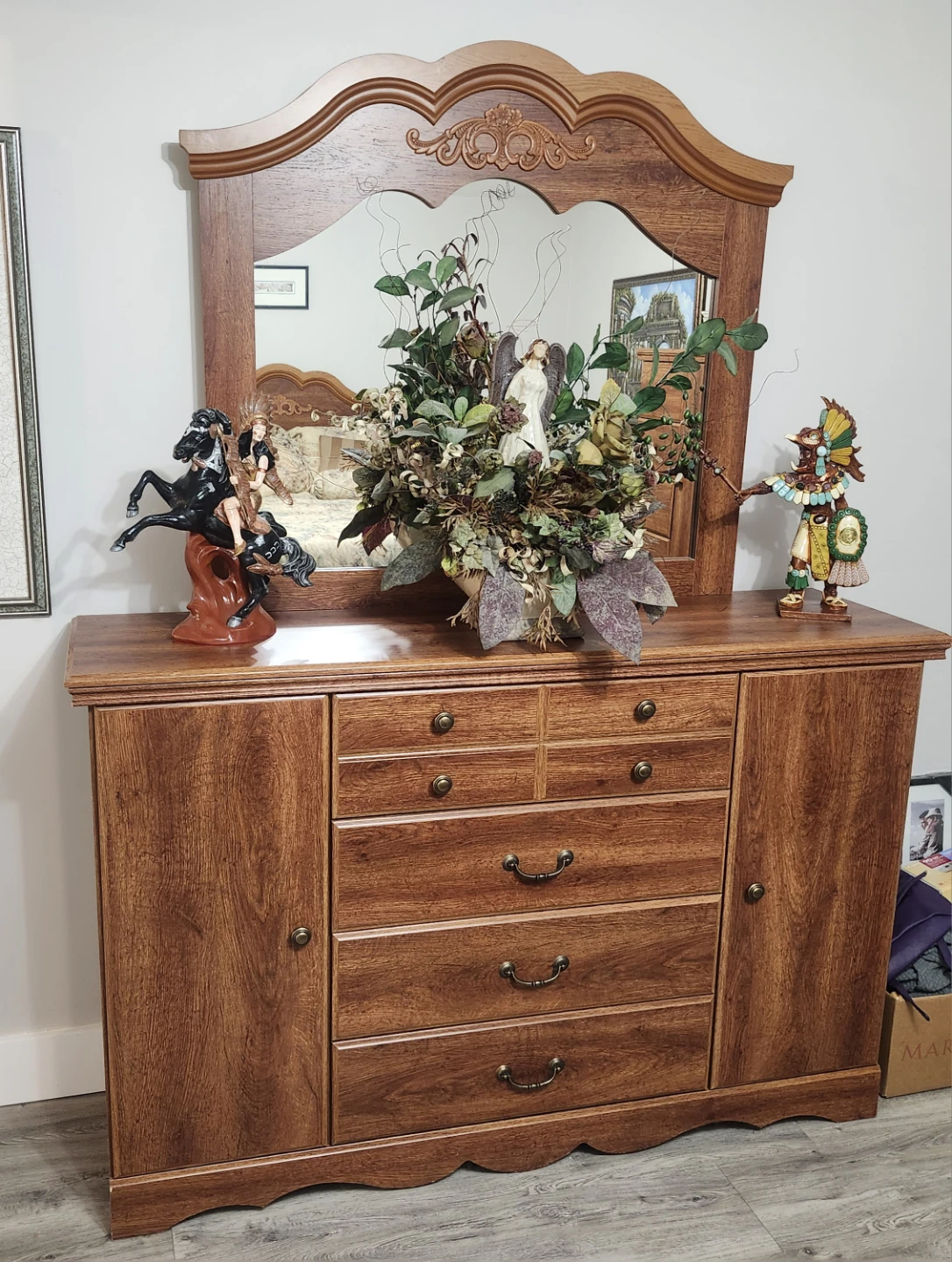 Wooden Dresser with Cabinet - photo 5