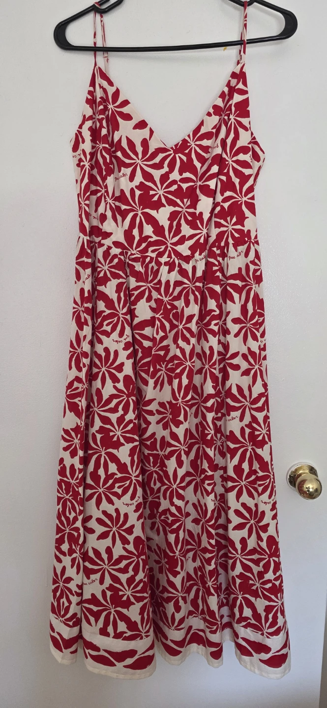 Red and Cream Floral Dress