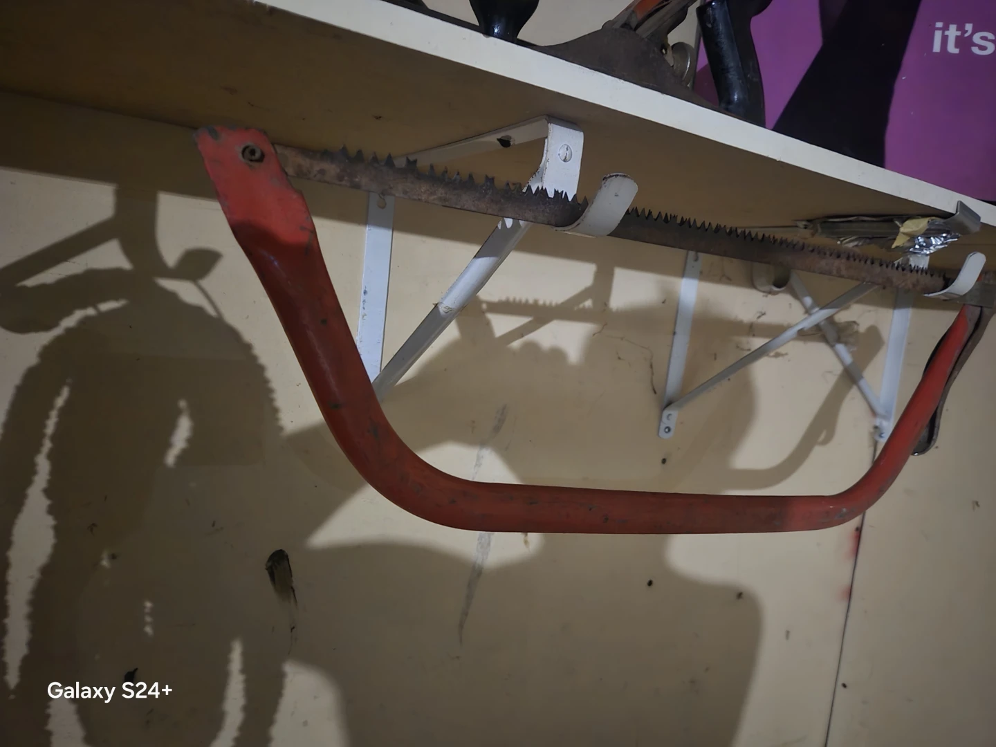 Red Bow Saw Frame with blade