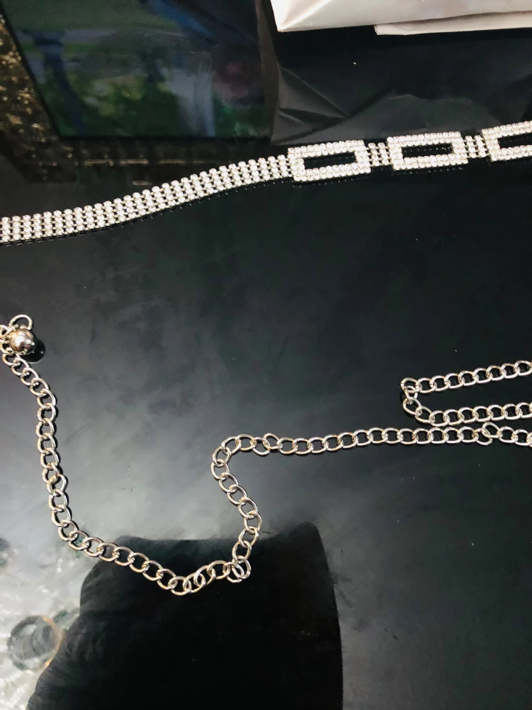 LUNALI Bijoux Silver Tone Rhinestone Chain Belt - photo 4