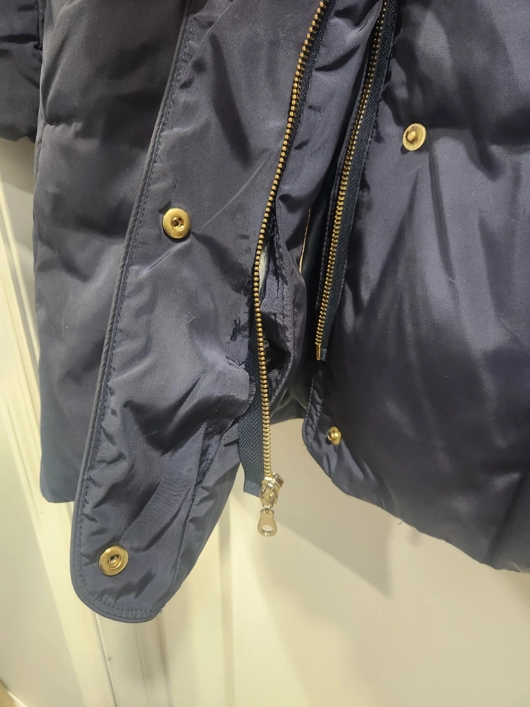 Cole Haan Navy Puffer Coat with Belt - Size M ⚽ - photo 3