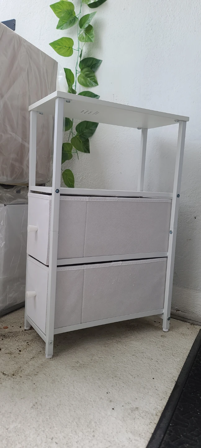 White 2-Drawer Storage Unit - photo 2