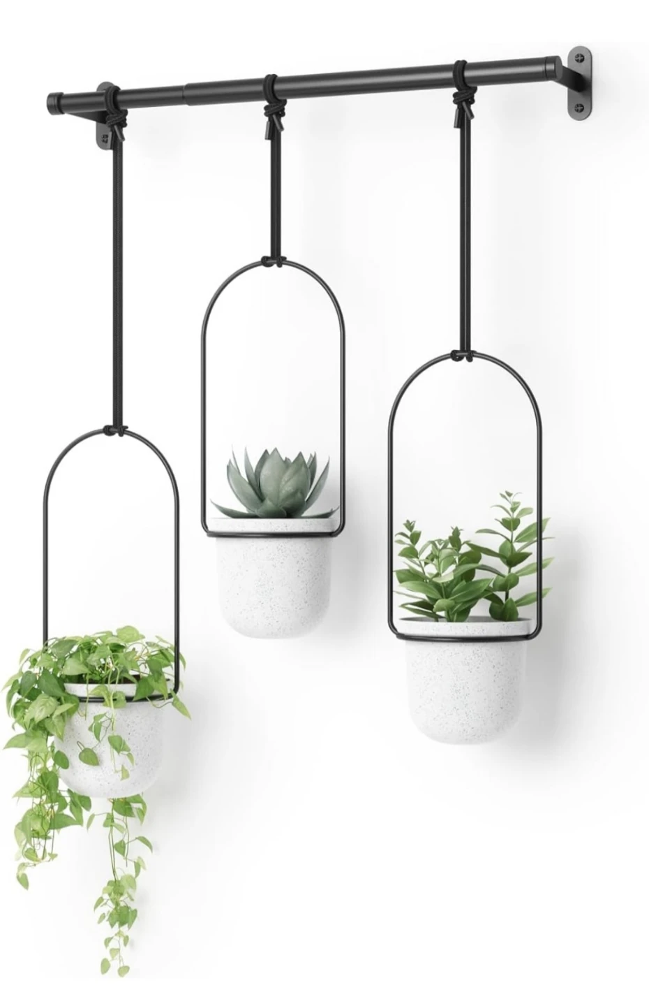 UMBRA Triflora 3 Hanging Planters & Rod...NIB - photo 5