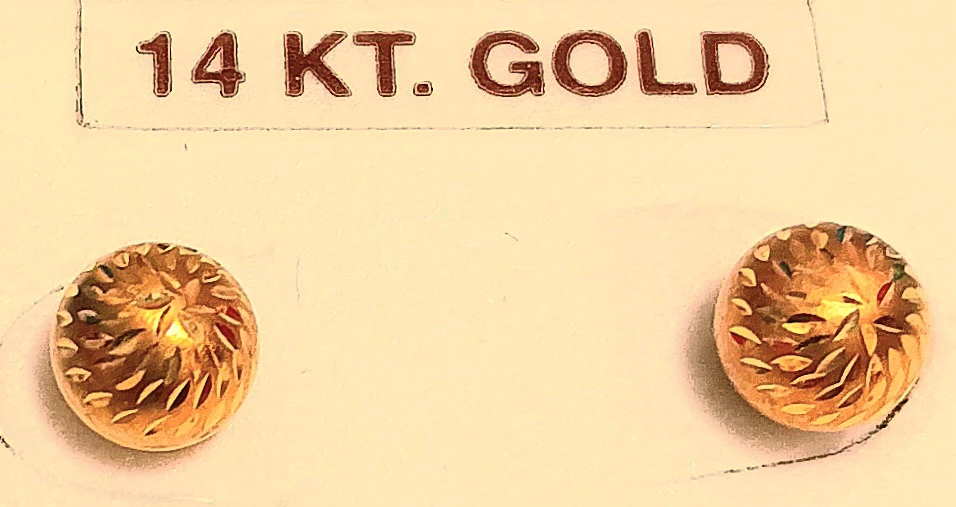 💎Sears 14kt Gold Ball Stud Earrings💎 - photo 2