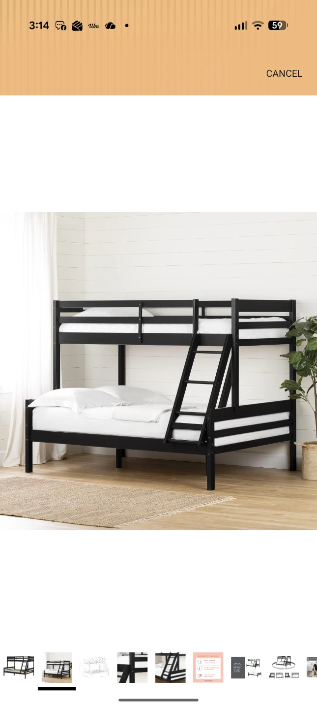 South Shore Black Twin Bunk Bed