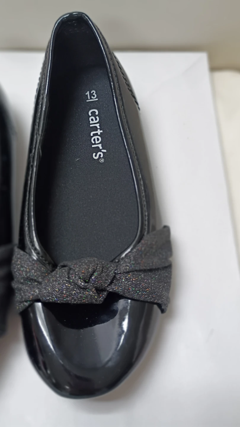 Carter's Black Patent Bow Flats Toddler Size 13 - photo 5