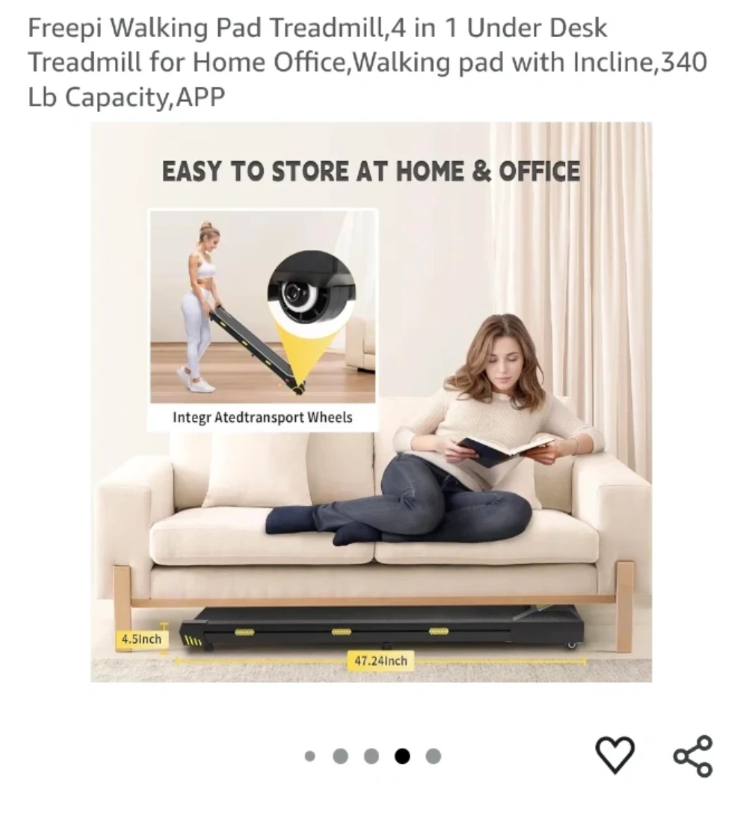Freepi Walking Pad Treadmill- Under Desk - photo 4