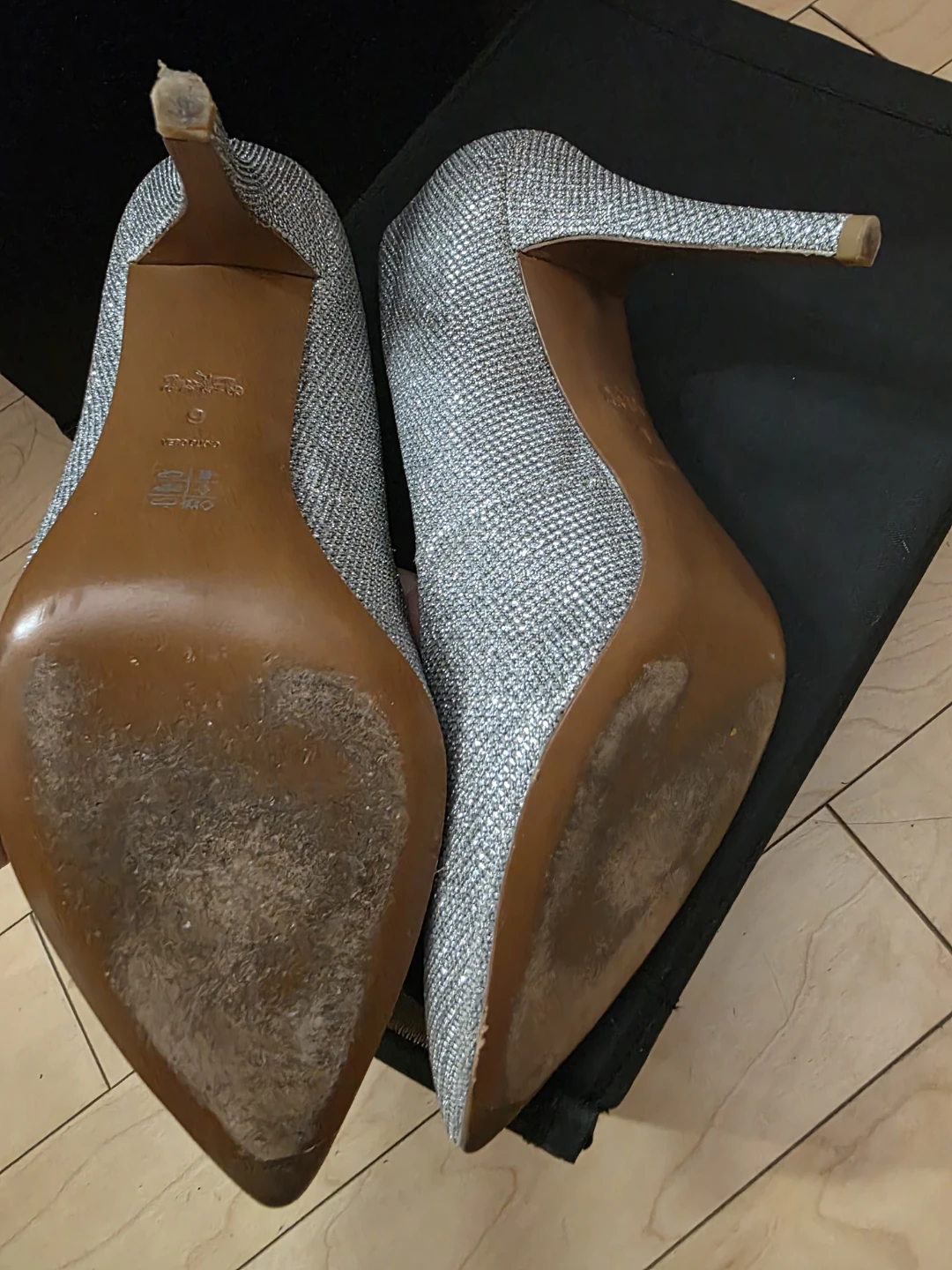 Coach Addie Silver Glitter Heels Size 9 $80 obo - photo 2