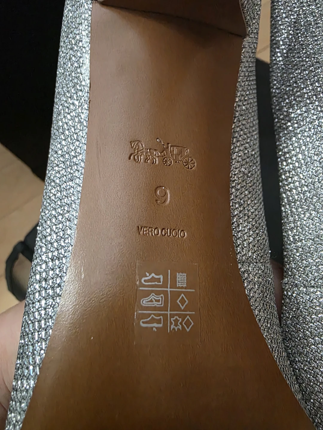 Coach Addie Silver Glitter Heels Size 9 $80 obo - photo 5