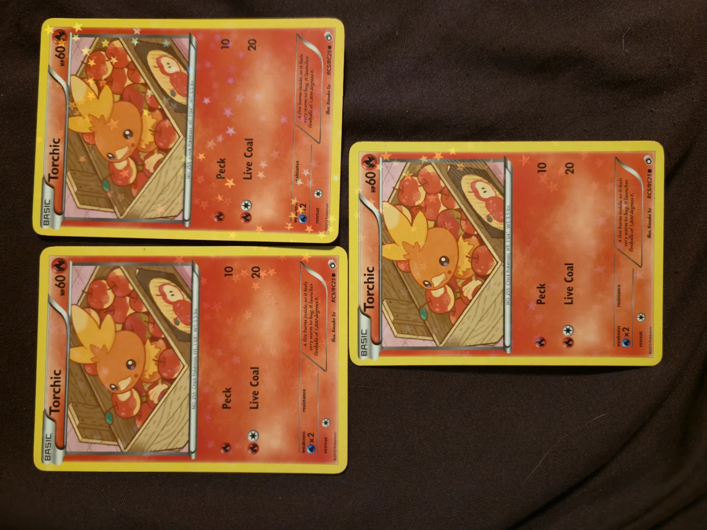 3x Pokemon Torchic Trading Cards