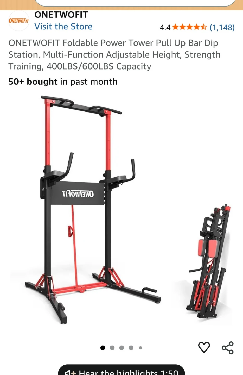 ONEtwoFIT Power Tower Pull Up Station - photo 2