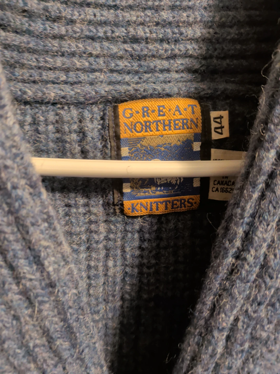 Great Northern Knitters Blue Shawl Collar Sweater Size 44 - photo 2