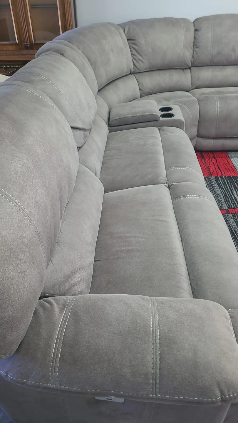 8 Piece large upgraded MicroSuede Reclining sectional . - photo 5