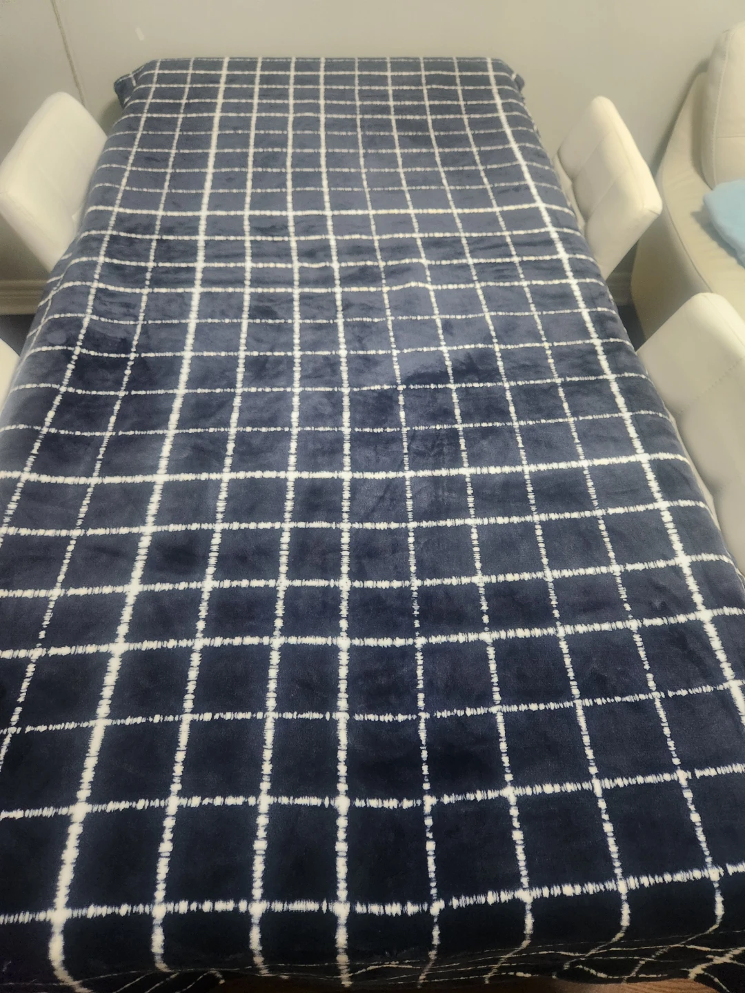 Blue Plaid Fleece Blanket Throw - photo 2