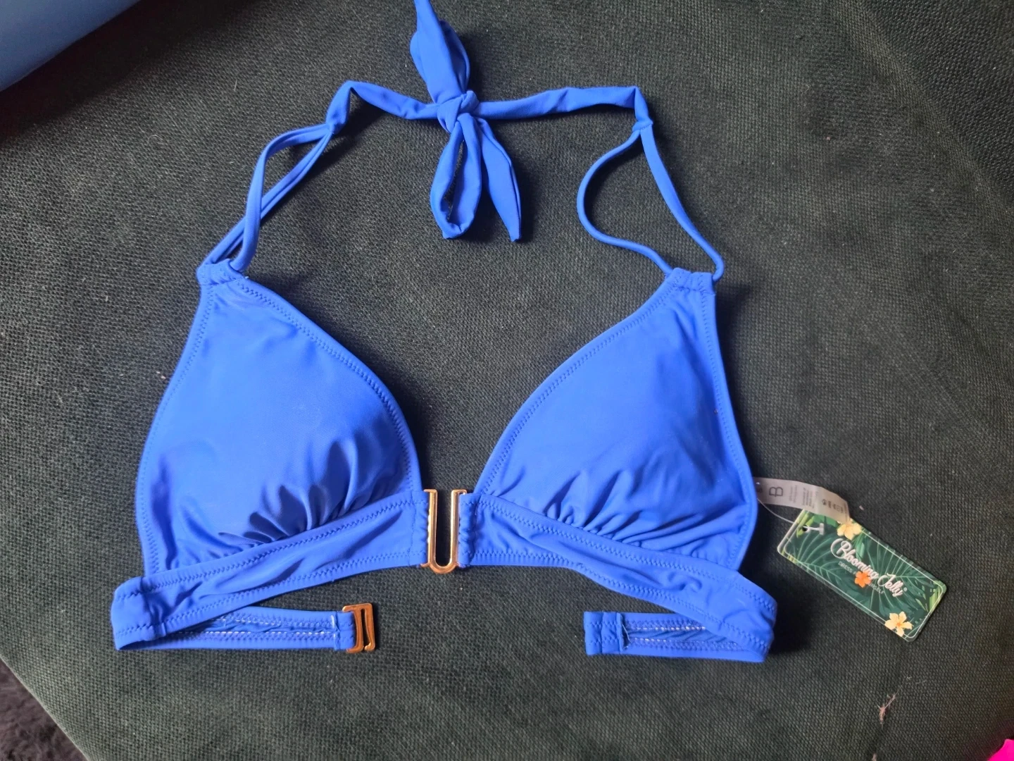 Bohemian Halter Bikini Top - Blue