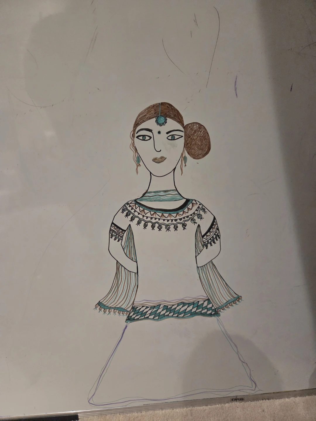 Hand-drawn portrait of a woman
