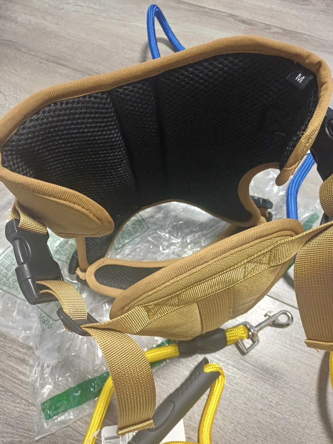 Tactical Dog Harness w/ Free 2 Leash Set (blue&yellow) - photo 3