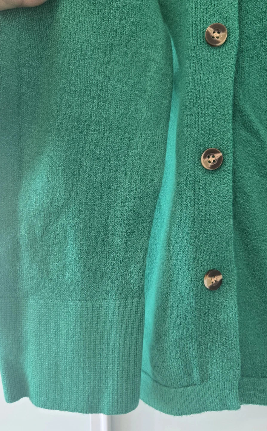 Green collared knit cardigan - photo 2
