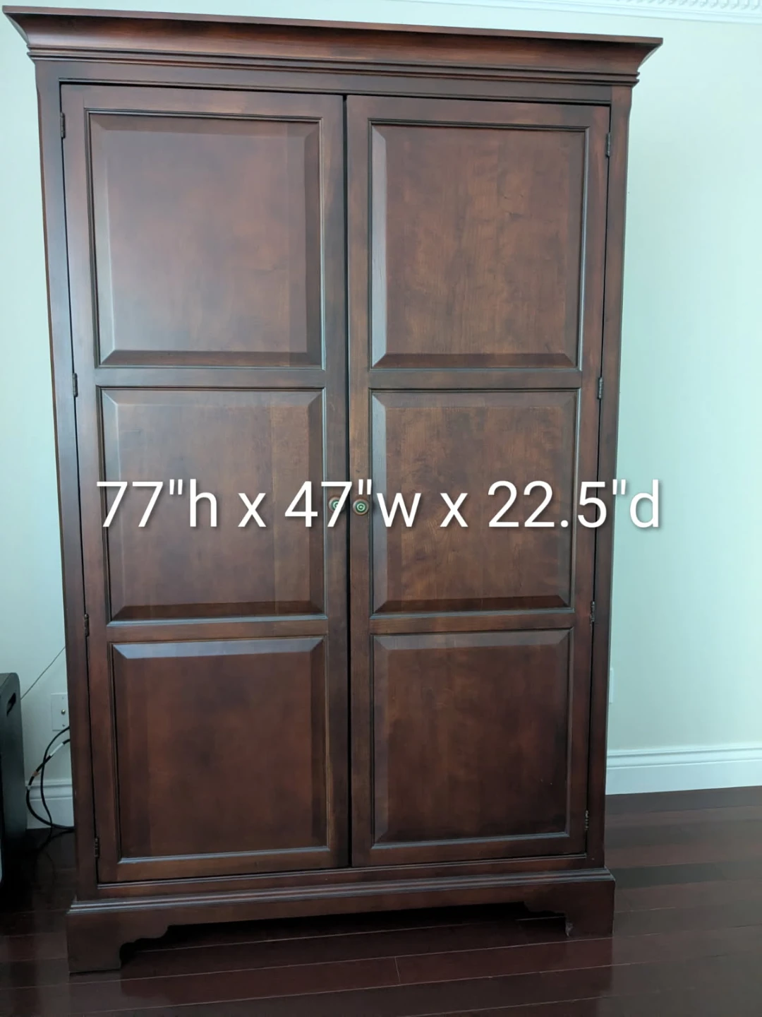 Dark Wood Armoire / Office Cabinet