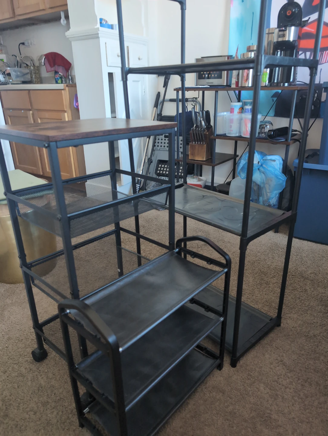 Black Metal Storage Shelf Unit - photo 3